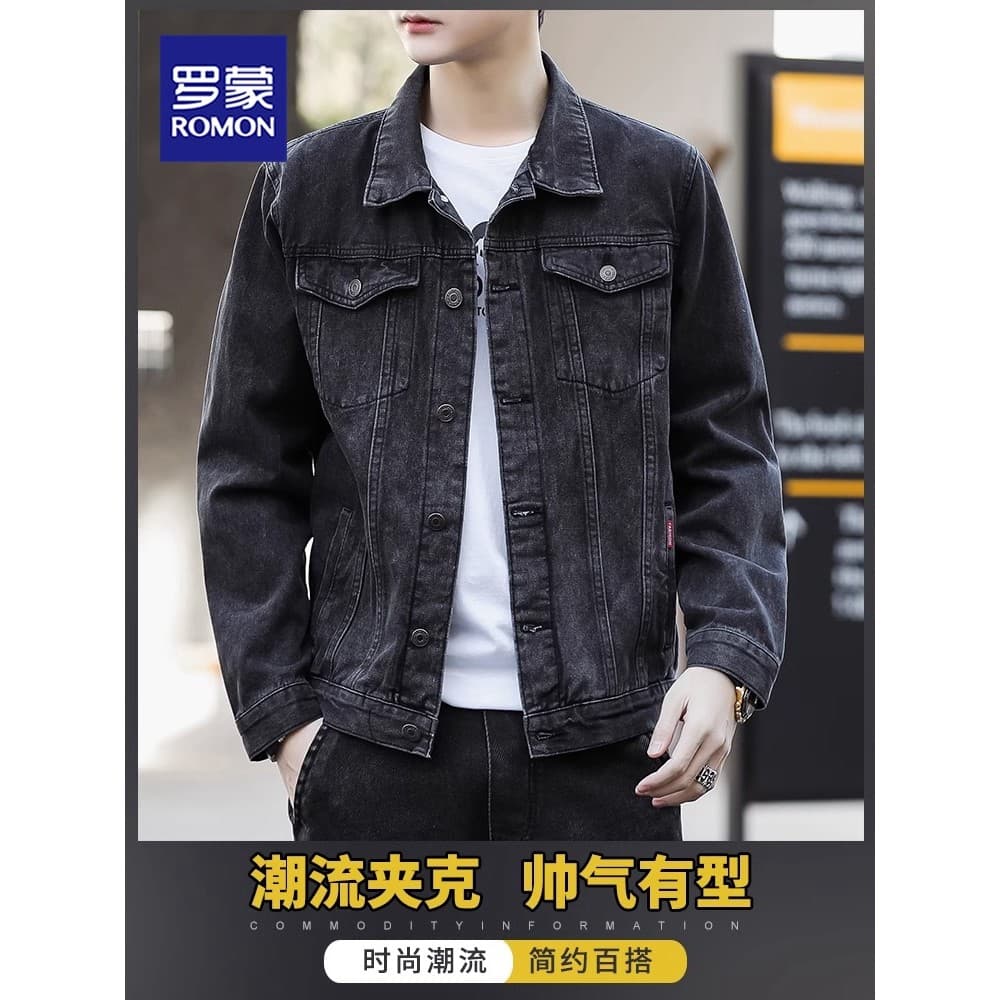 Lomon outono Denim jaqueta masculina 2025 novo estilo solto rua Wear Casual jaqueta de trabalho masculino curto roupas s