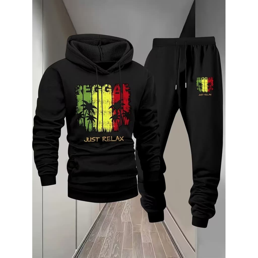 Conjunto Moletom Canguru Masculino Relaxy Blusa De Frio + Calça Moletom Estampados Unissex Outono/Inverno