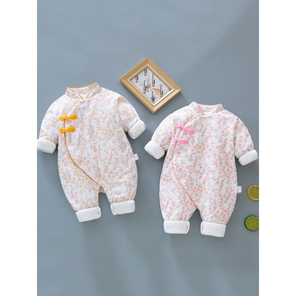 Cem dias roupas de bebê roupas de outono roupas de algodão fino macacão de bebê outono inverno novo estilo bebê menina a