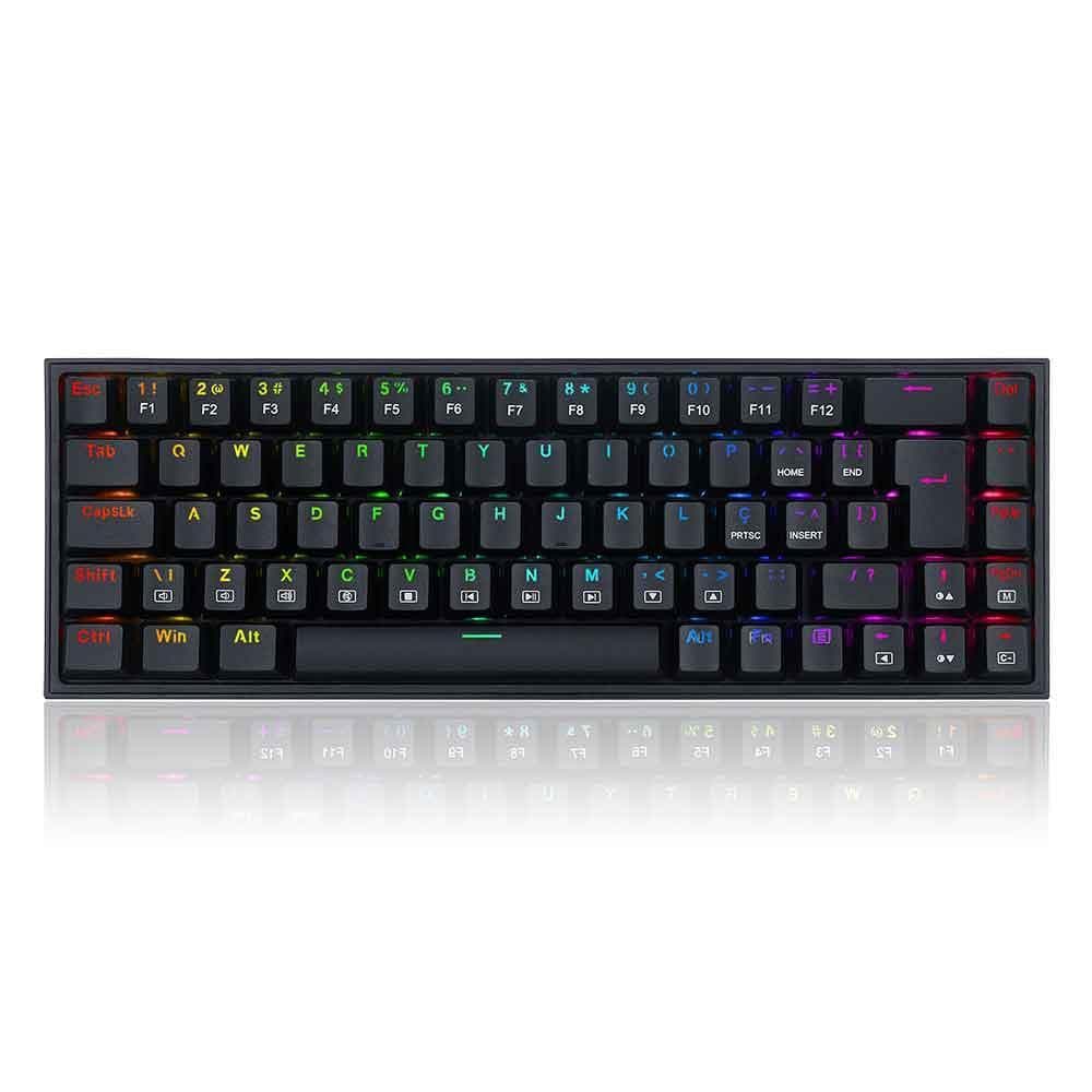 Teclado Com Fio Gamer Mecânico Redragon Castor, RGB, Switch Marrom, ABNT2 - K631-RGB (PT-BROWN)
