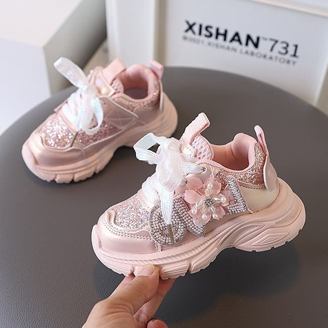 Tênis Esportivos Infantis, Tênis Casuais para Meninas, Tênis de Corrida Fashion, Tênis Leves e Macios KN7C