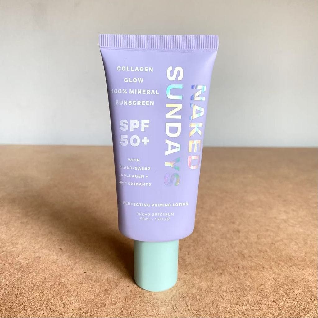 AGORA!Protetor solar Mineral American Naked Sundays FPS50+Protetor solar Facial de colágeno 50ml sem caixa
