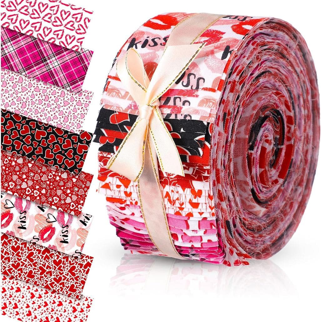 VitalCozy 40 Peças de Tiras de Tecido de Algodão para Patchwork, Conjunto de Tecidos para Artesanato com Diferentes Padr