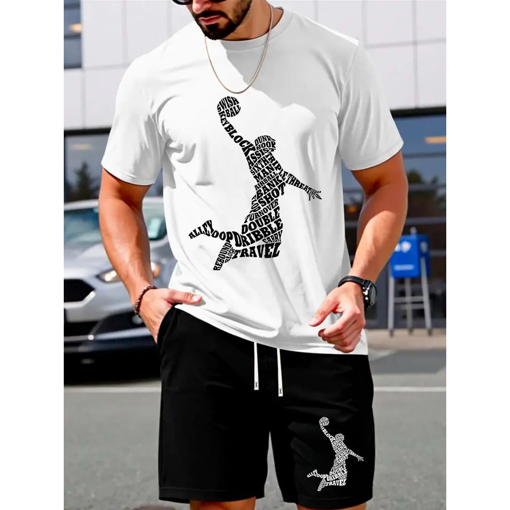 Conjunto Camiseta Camisa T-Shirt Basquete Play Game + Bermuda Short Moletom