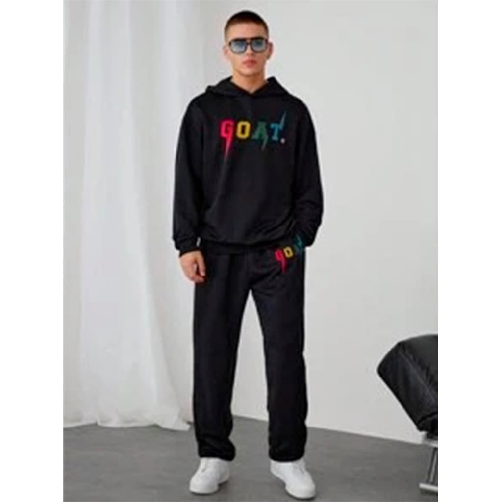 Conjunto Moletom Canguru Masculino Goat Blusa De Frio + Calça Moletom Estampados Unissex Outono/Inverno