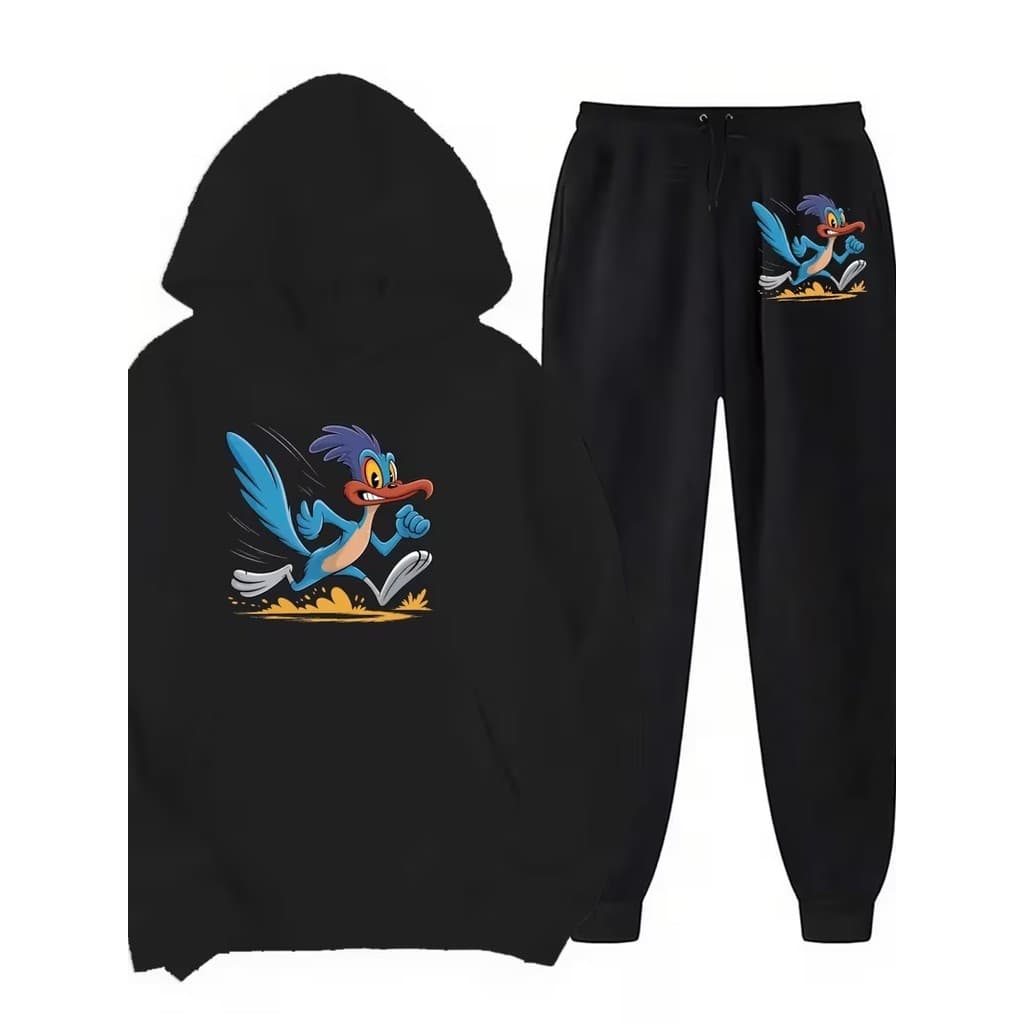 Conjunto Moletom Canguru Masculino Fuga Rapida Blusa De Frio + Calça Moletom Estampados Unissex Outono/Inverno