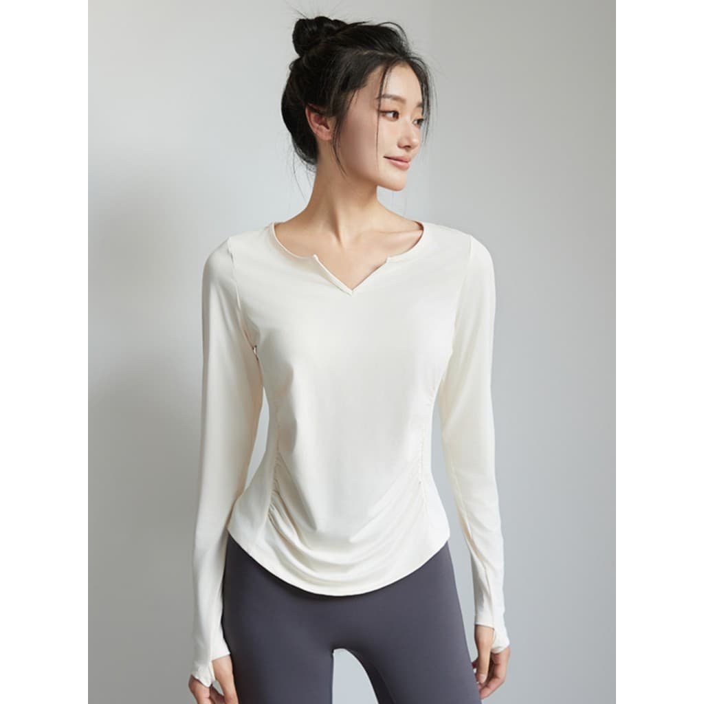 Roupas de Yoga femininas apertadas de secagem rápida roupas de Fitness esportes topos Pilates treinamento de manga compr