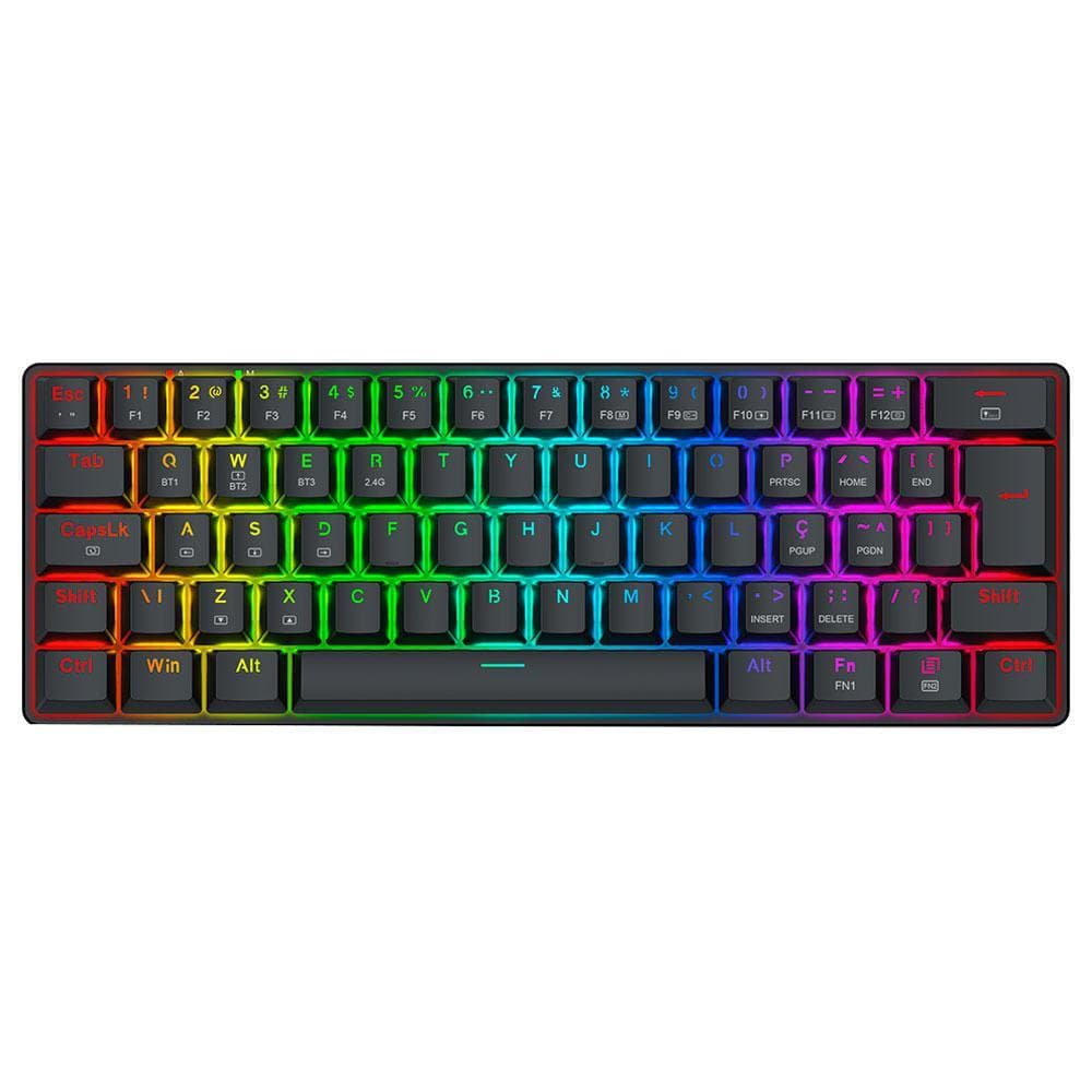 Teclado Redragon Mecanico Gamer Jax Pro Rgb Preto Switch Dust-proof Brown K613-kbs Pt-brown