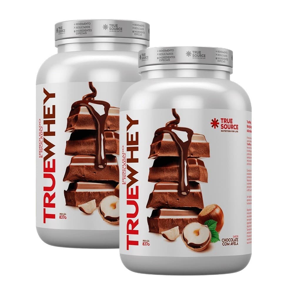2x True Whey Protein Chocolate com Avelã - True Source 837g