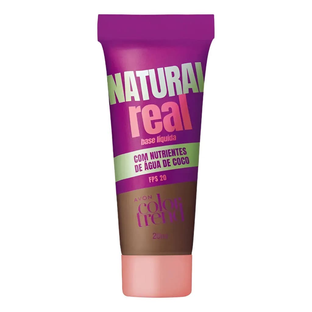 Base Liquida Natural Real Avon 510n - 20ml Com Água De Coco Tom 510 N
