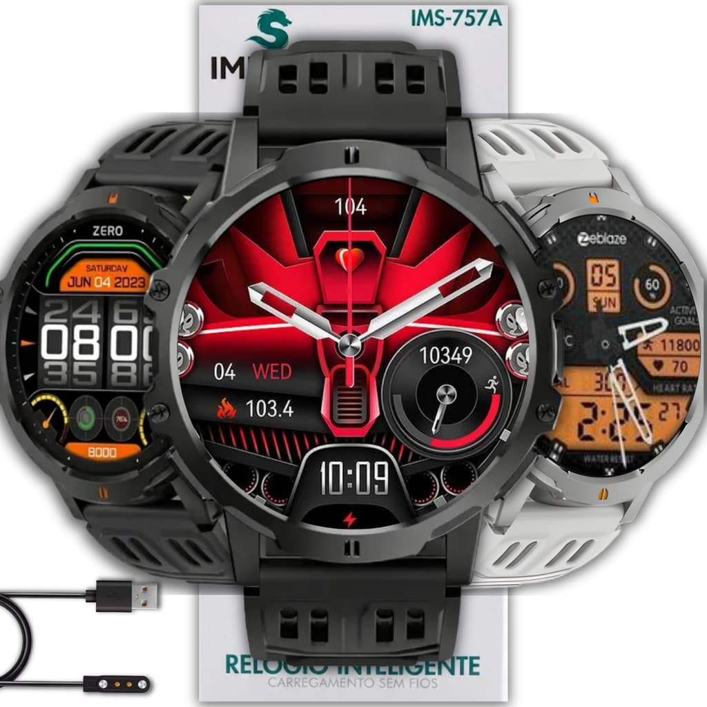 Relógio Smartwatch Ims-757a Imenso 128MB 3ATM Com 100+ Modos Esportivos GPS Tela TFT 1.7
