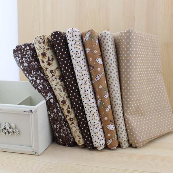 Conjunto de pano de algodão liso série marrom largura da porta 150CM artesanal DIY tecido Patchwork 2.9 Yuan 50X50CM