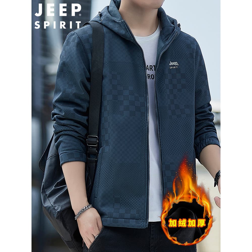 Jeep velo forro jaqueta masculina 2026 outono inverno novo estilo ao ar livre jaqueta Casual moda solta jaqueta masculin