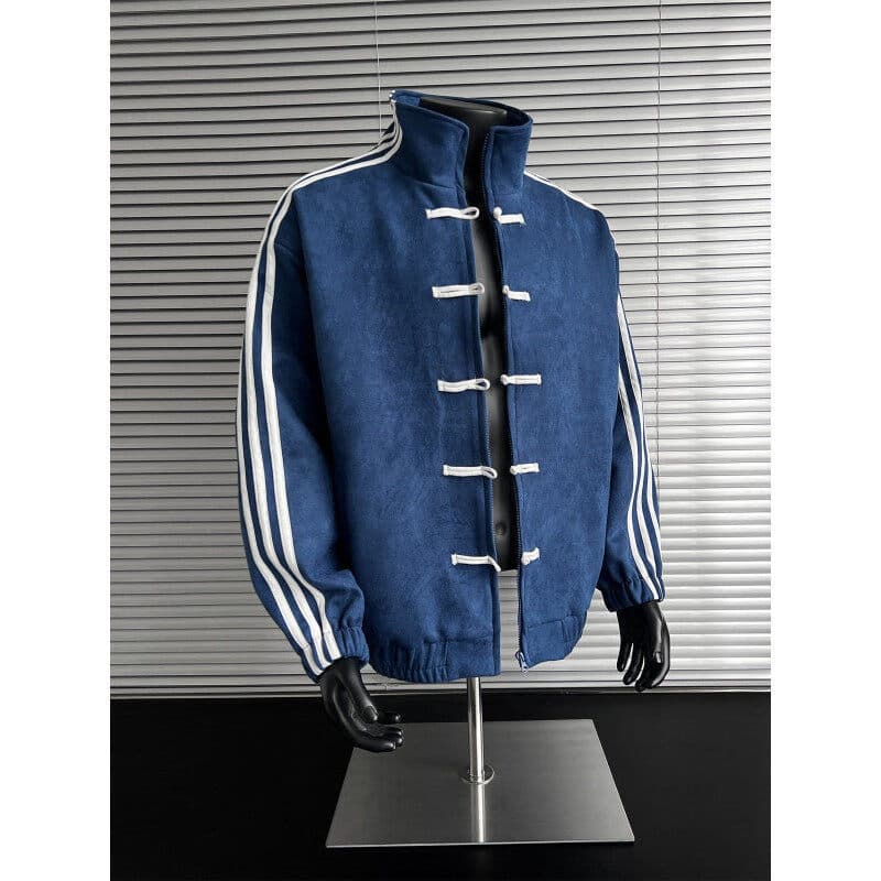 Jaqueta Masculina HJQH com Gola em Patchwork, Estilo Casual Elegante e Moderno, Manga Longa, para Jovens Homens M5UV