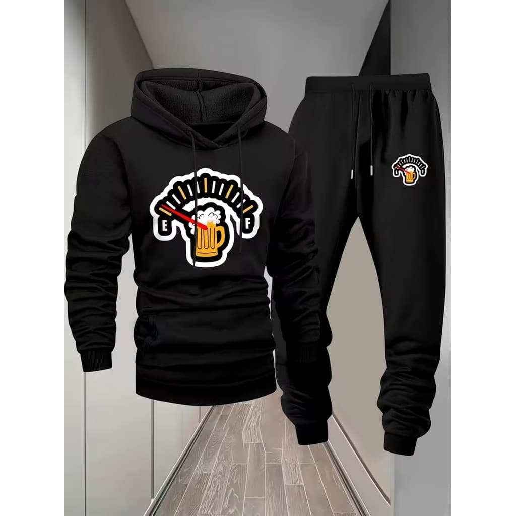 Conjunto Moletom Canguru Masculino Zero Bebidas Blusa De Frio + Calça Moletom Estampados Unissex Outono/Inverno