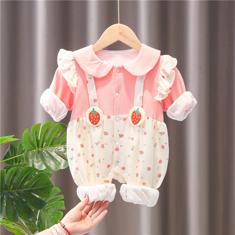 Bebê menina bebê princesa macacão primavera bebê macacão primavera outono puro algodão terno Outing macacão roupas de be