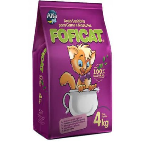 Areia Sanitária Alfa Pet Foficat para Gatos 4kg