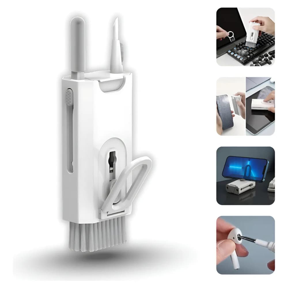 Escova Limpeza 8 em 1 Multifuncional Portátil p/ Teclado PC Notebook Celular Gamer fone de ouvido