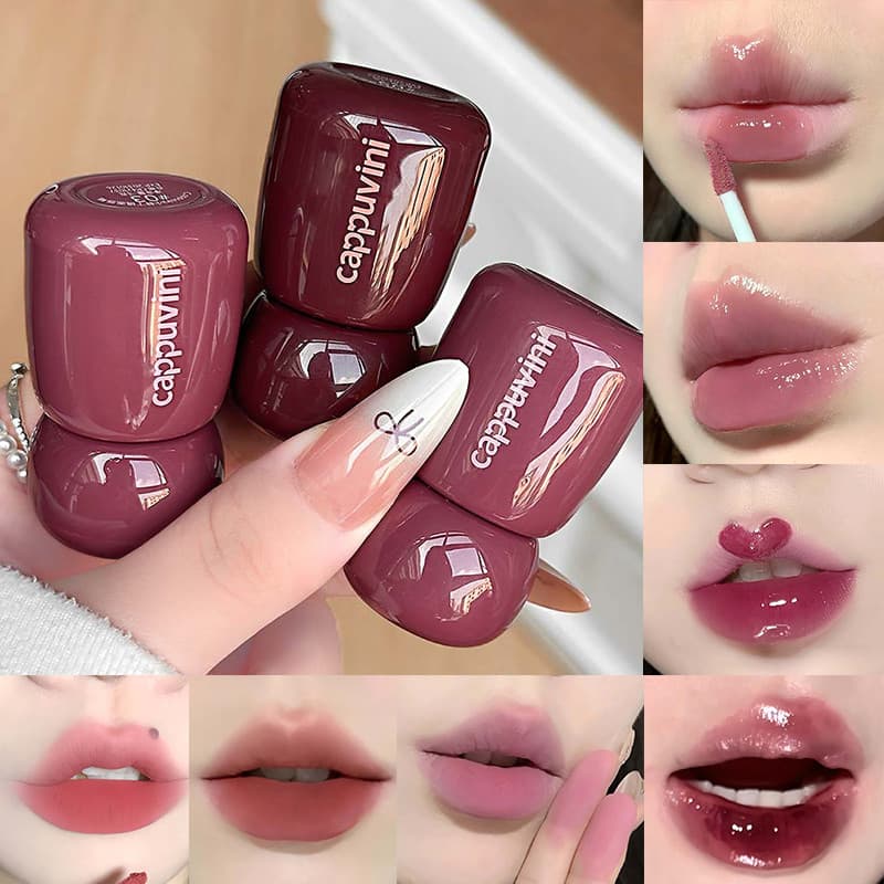 Matte & Mirror Lip Glaze Hidratante Água-Luz Batom Líquido 12 Cores Veludo Cinza Rosa Gloss Maquiagem Vermelho Marrom Ti
