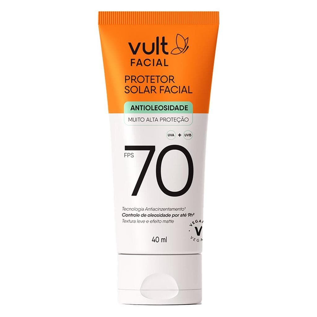 Vult Protetor Solar Facial Antioleosidade FPS 70 40ml