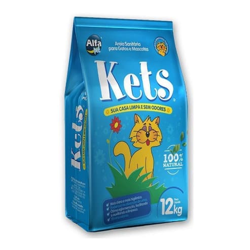 Areia Sanitária Alfa Pet Kets Tradicional para Gatos 12kg