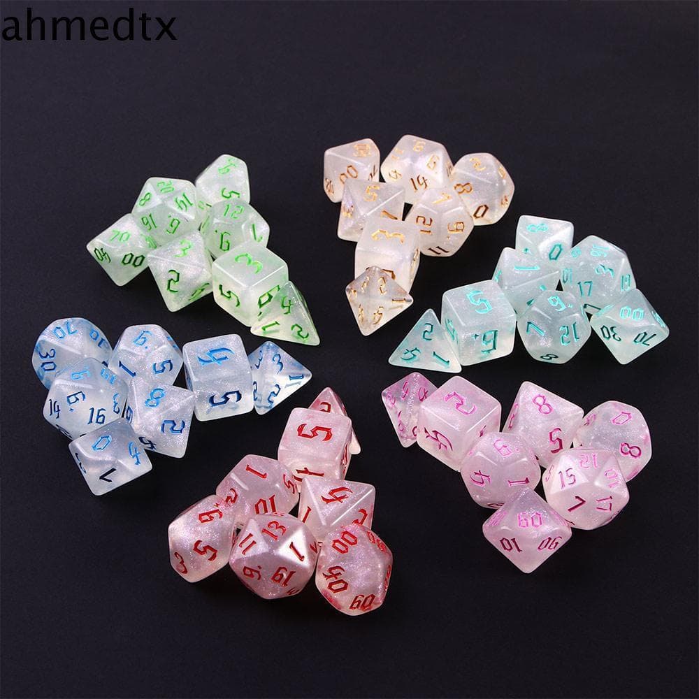 AHMEDTXB Dice Toy 7 Pçs/set Jogos De Tabuleiro Jogo De Mesa Festa Em Família Entretenimento Número Dados