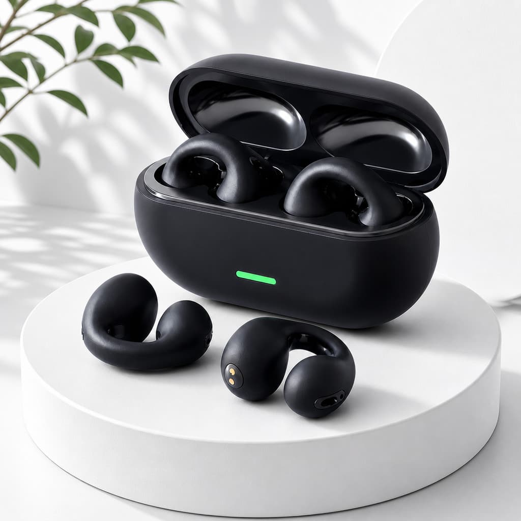 Fone Bluetooth Open Ear Sem Fio TWS Esportivo para Corrida Academia e Chamada