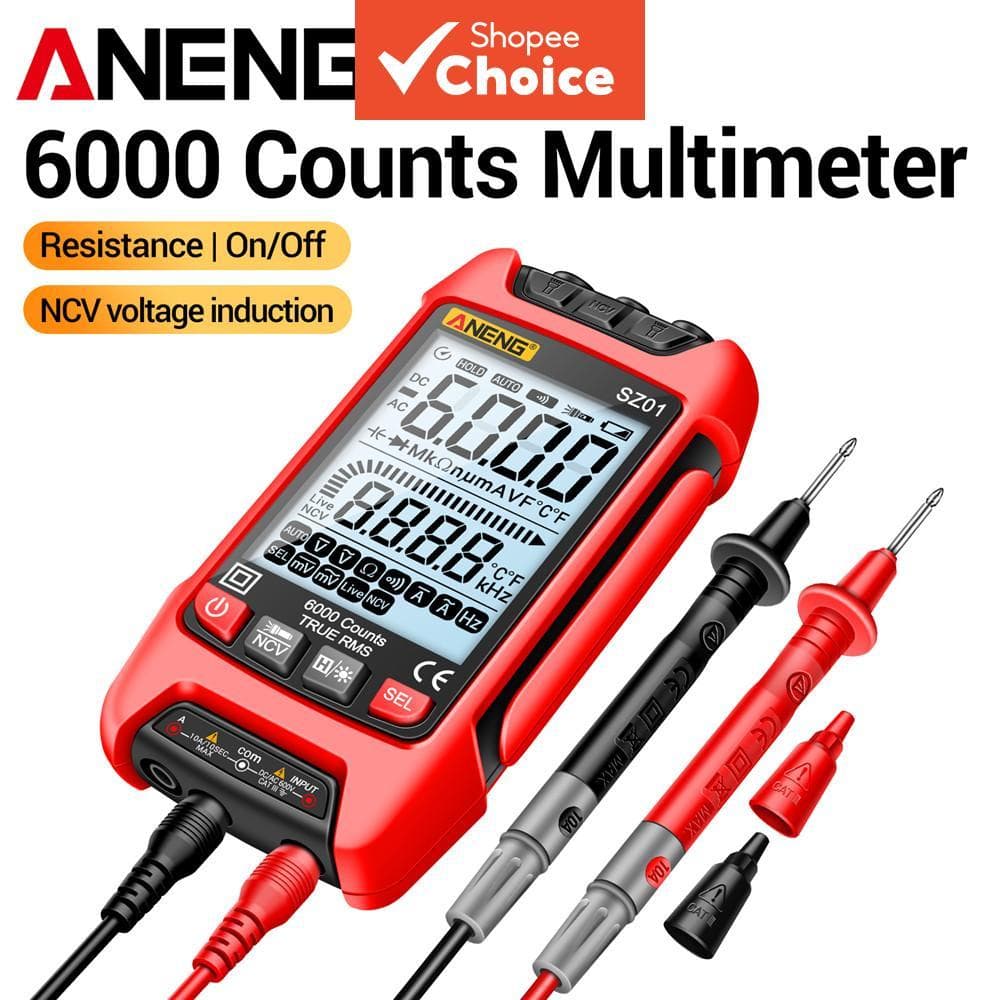 Um Conjunto ANENG SZ01 Display Digital Testador Multímetro Profissional , Medidor De Resistência De Corrente De Tensão A