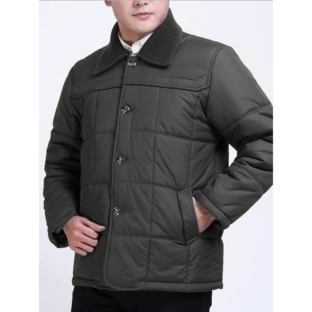 Jaqueta acolchoada extra grande extra gorda masculina jaqueta de meia-idade com botão para idosos tamanho grande jaqueta