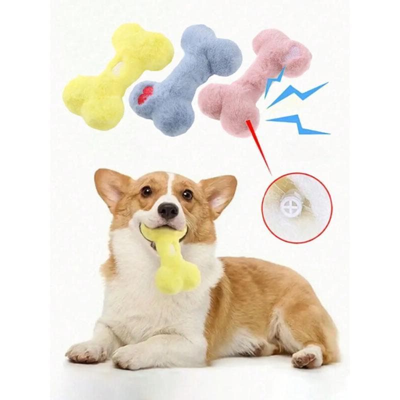 Brinquedo para cães em forma de osso pequeno, com som, para acalmar o cão, adequado para cachorros, brinquedo grande par