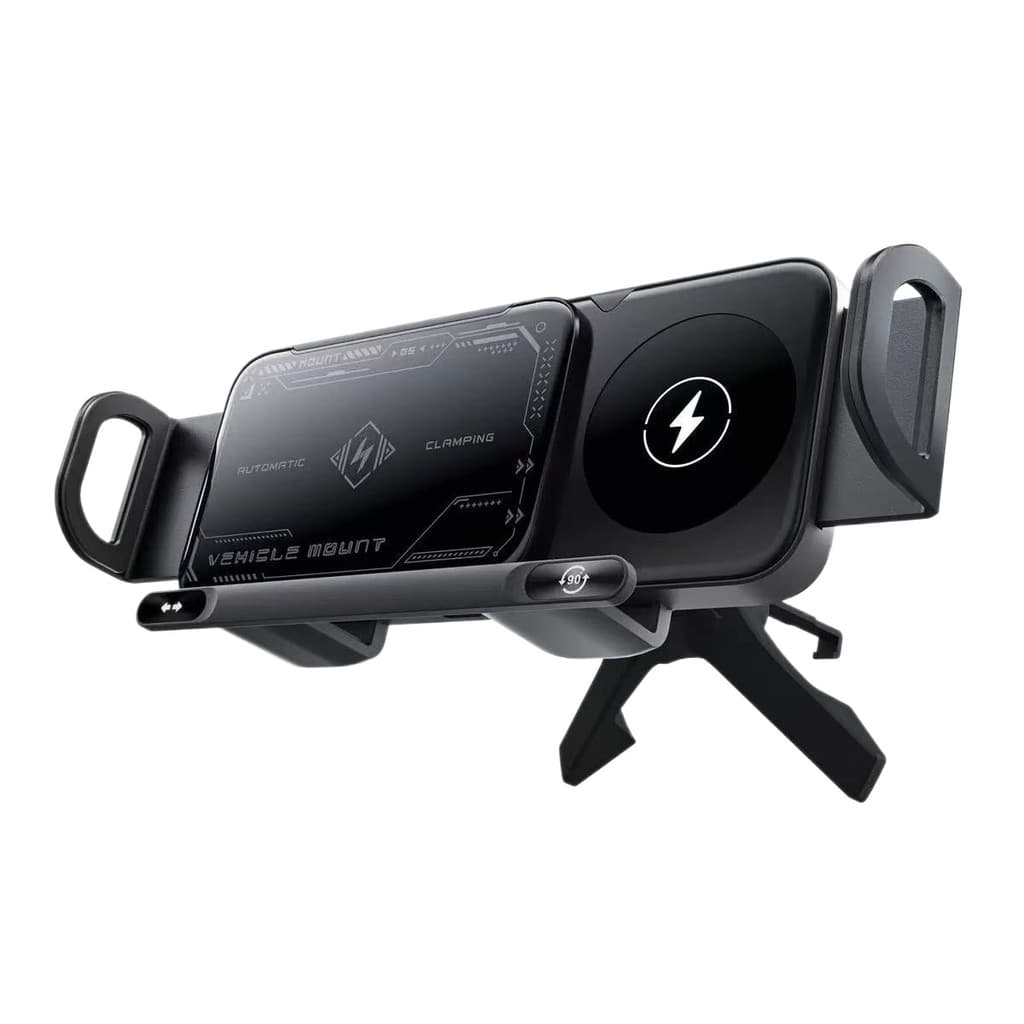 Suporte magnético dobrável para telefone com tela, suporte de carregamento sem fio para carro, saída de ar Universal, na