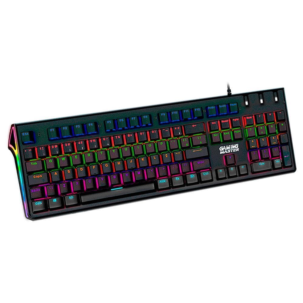 Teclado K-mex Mecanico Gamer Kiec28 Flashstrike Switch Blue Rgb