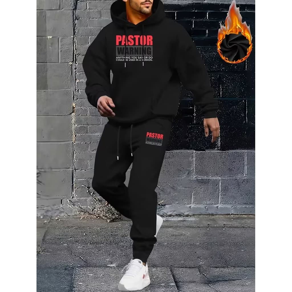 Conjunto Moletom Canguru Masculino Pastor Blusa De Frio + Calça Moletom Estampados Unissex Outono/Inverno