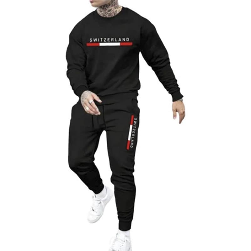 Conjunto Moletom Careca Masculino Suiça Blusa De Frio + Calça Moletom Estampados Unissex Outono/Inverno