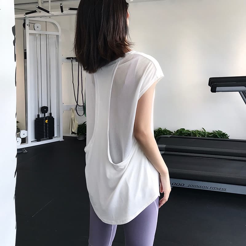2025 malha esportes colete feminino solto roupas de secagem rápida correndo blusa sem mangas Fitness camiseta roupas de 