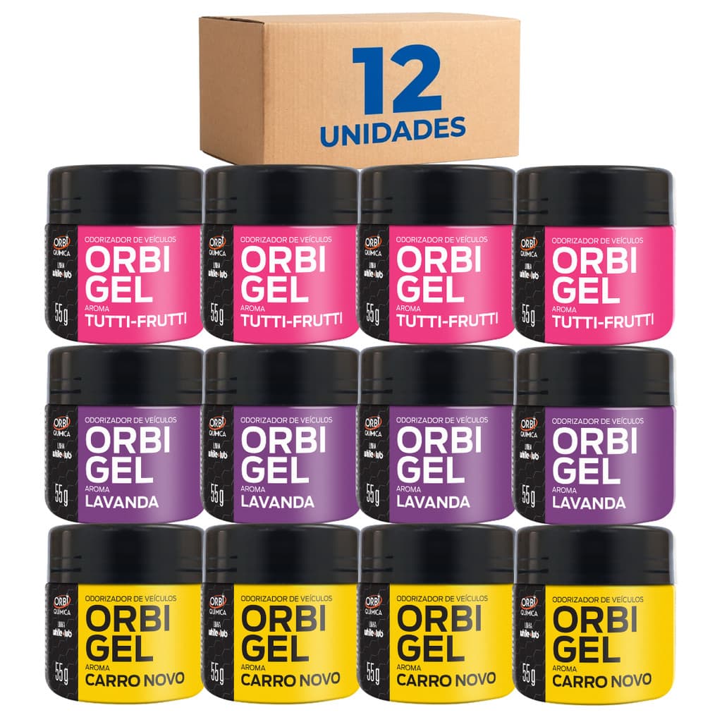 Kit 12 Cheirinho de Carro Aromatizante Odorizador Automotivo Gel Carro Novo Lavanda Tutti-Frutti