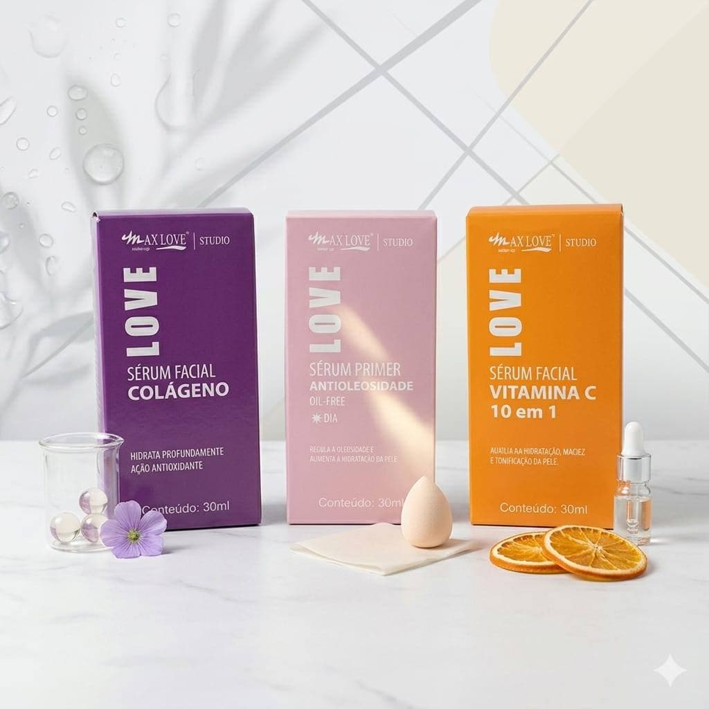 Sérum Facial Max Love - Vitamina C - Colágeno  - Primer Antioleosidade, hidratação, controle de oleosidade e glow