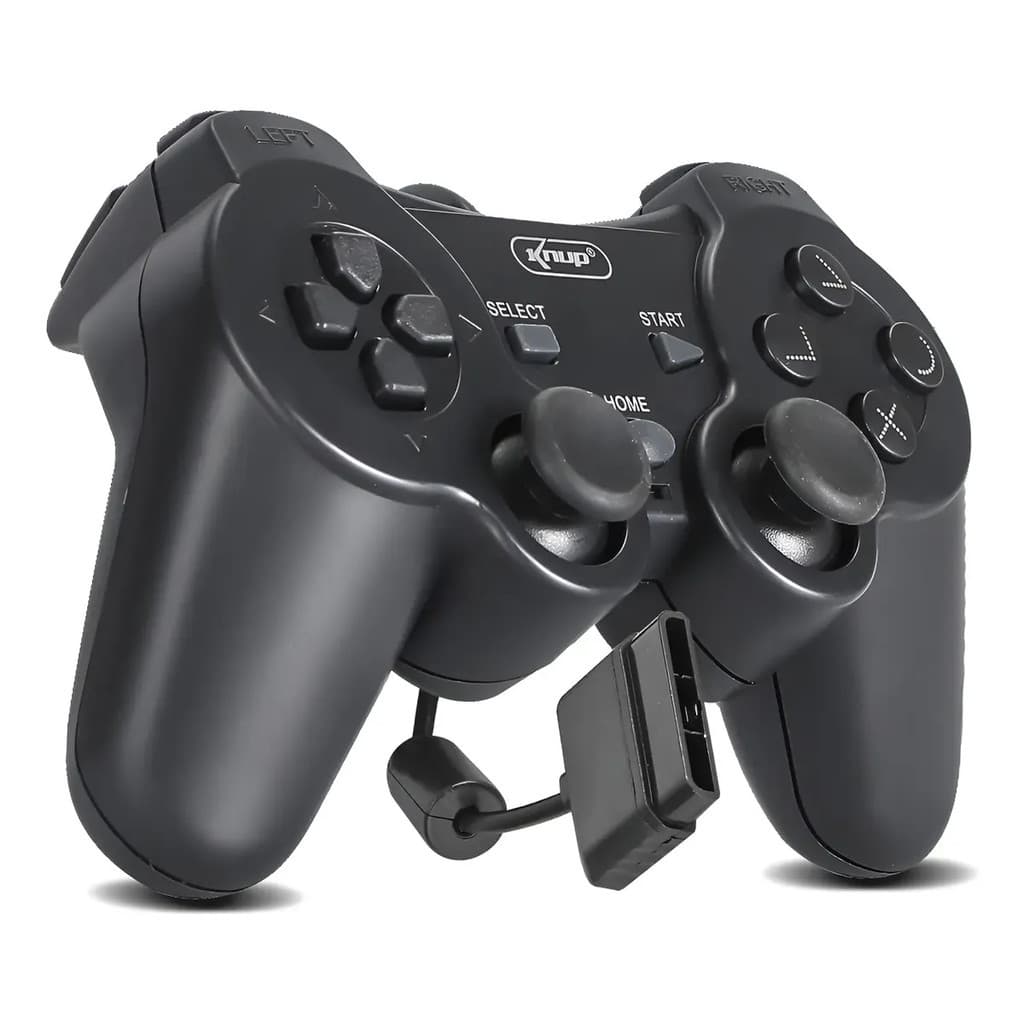 Controle Joystick Manete Dual Shock Com Fio Para Videogame PS2 e PS1