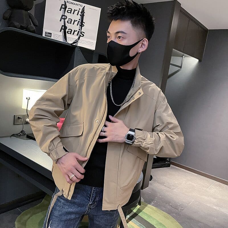 High-End sentido macacão jaqueta masculina primavera outono Street wear rufião bonito jaqueta Casual roupa masculina 202