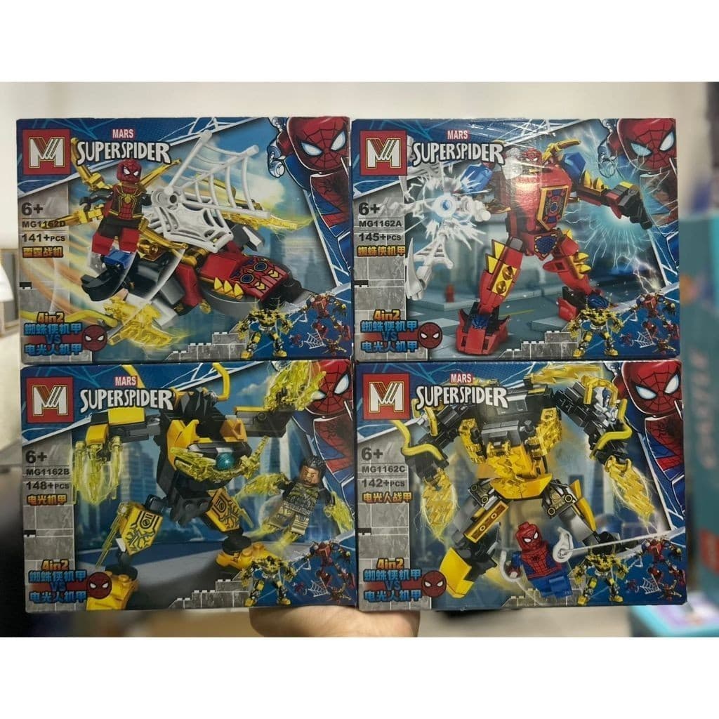 LEGO BLOCO DE MONTAR HOMEM ARANHA ROBOS COM 4 PEÇAS - ENVIO IMEDIATO KIT MAIS PROCURADO!! 0