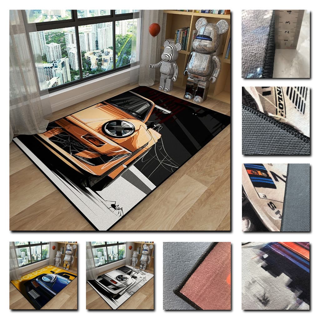 Porsche tema do carro Street Wear ins estilo tapete meninos quarto sala de jogos simulador antiderrapante tapete silenci