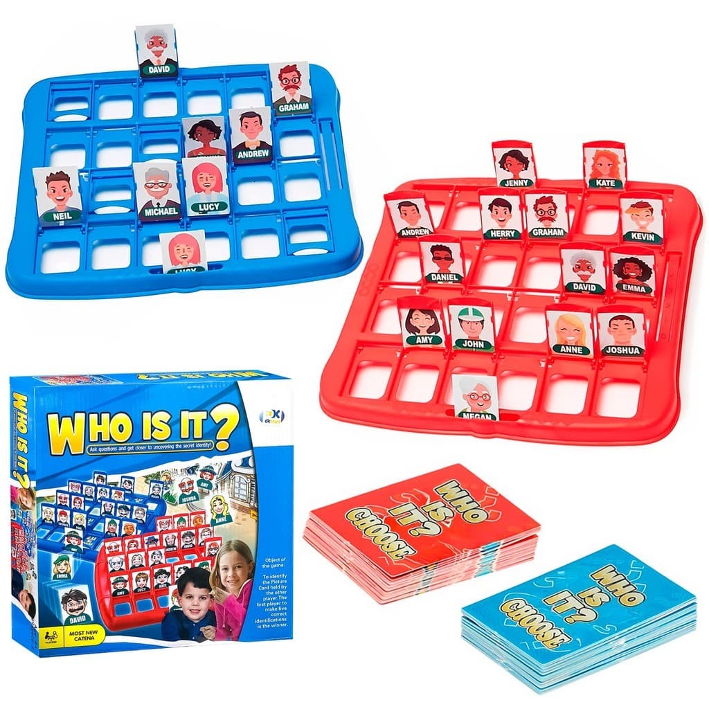 Who Is It Jogo Tabuleiro Grande Infantil Família Cartas De Adivinhar Brinquedo Portátil - DK Toys