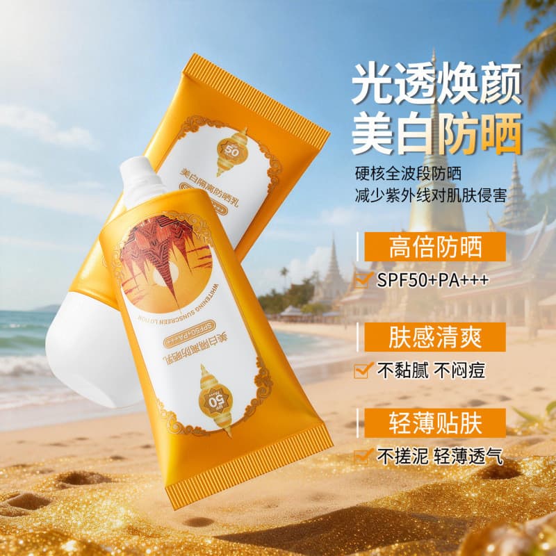 CO-E Hanyi Whitening Isolamento Protetor Solar Loção SPF50PA + Leve Anti-Ultravioleta Creme Protetor Solar Branqueador d