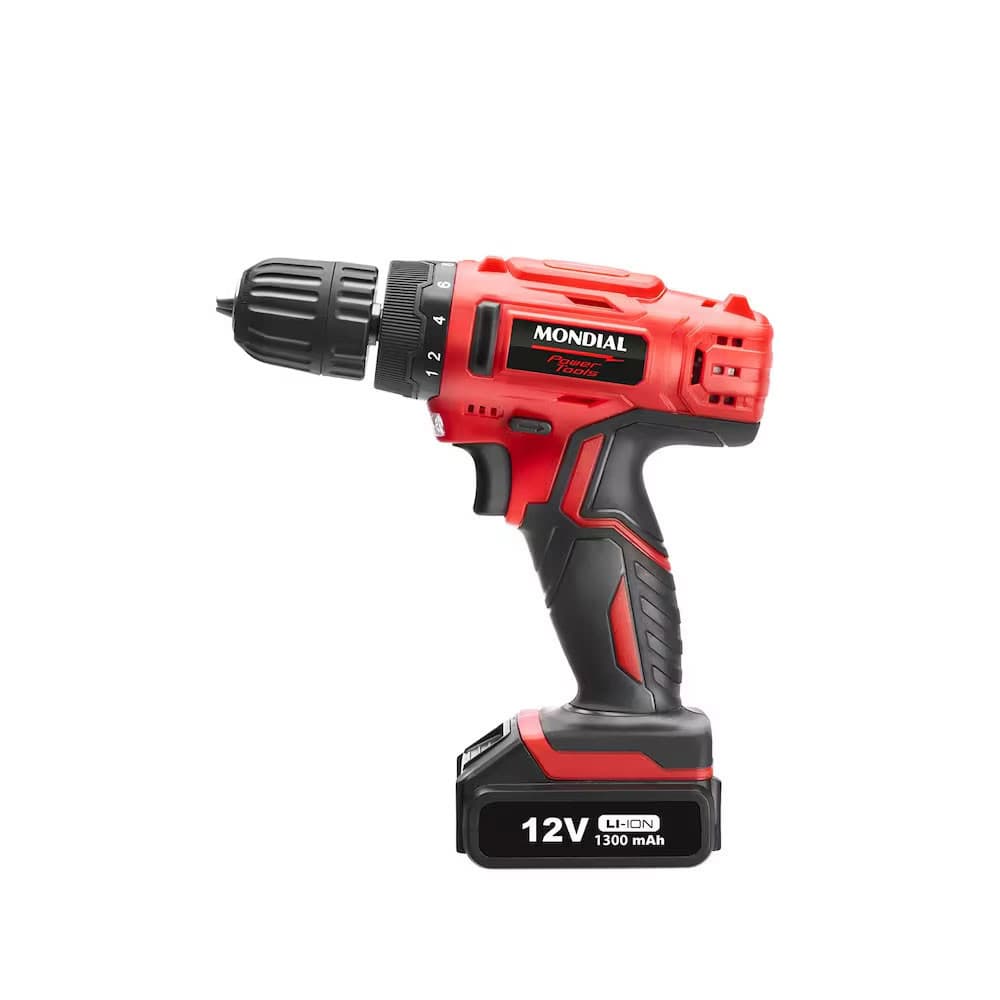Parafusadeira e Furadeira Power Tools FPF-06M Mandril 10mm Maleta Bateria 12V Bivolt Mondial