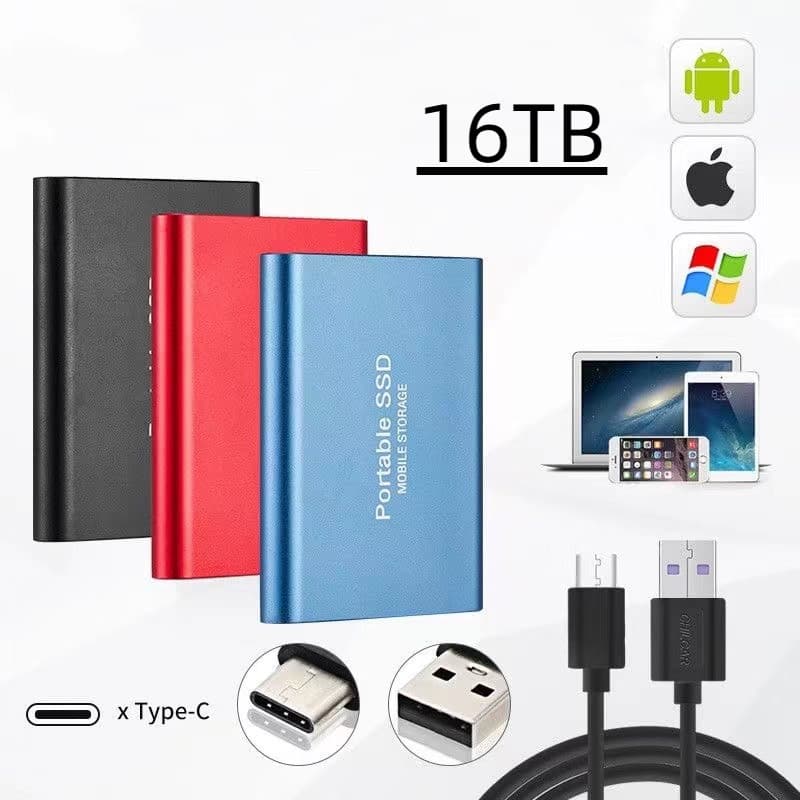 Externo HD SSD 128TB/60TB 30TB/16TB Disco Rígido Portátil 8TB/4TB Desktop 1TB/2TB