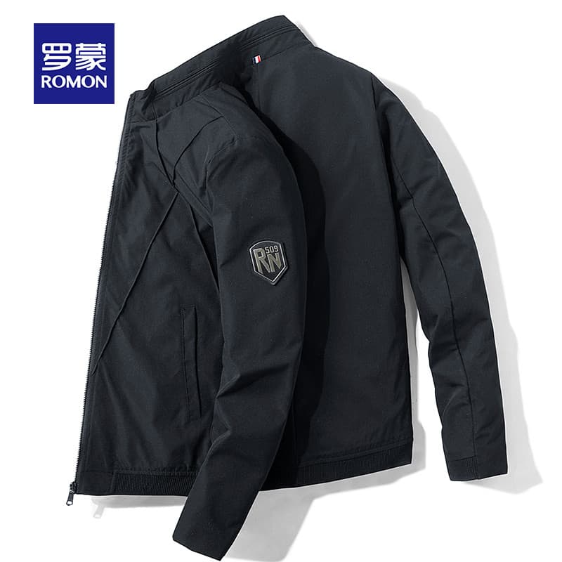Lomon jaqueta masculina primavera outono novo estilo na moda jaqueta Casual fino ajuste bonito masculino gola alta lã-ve