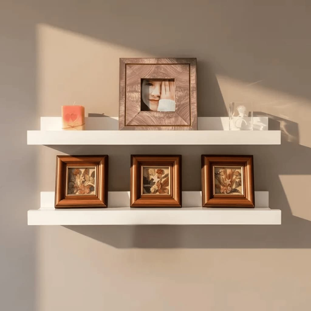 1 Prateleira Canaleta Porta Quadros Suporte Livros Revisteiro Nicho Parede Decorativo 55cm