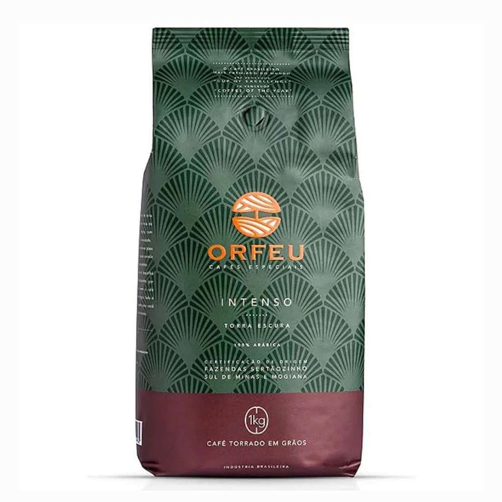 Café Orfeu Torrado Em Grãos Intenso Torra Escura Especial Pacote 1 Kg Saboroso Premiado