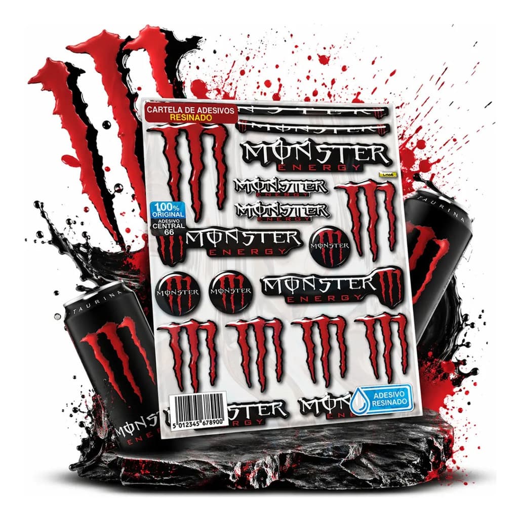 Kit Monster Vermelho Resinada Notebook Gamer