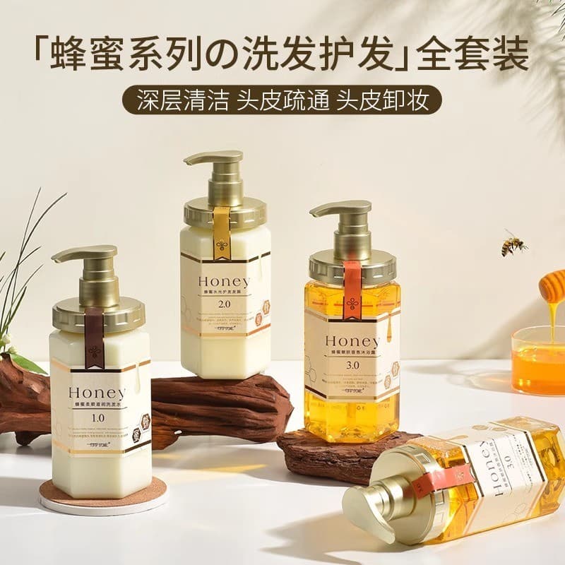 Kafen Youneng Honey Shampoo Suave Hidratante Conjunto de Lavagem Corporal Sem Silicone Condicionador de Fragrância de Lo